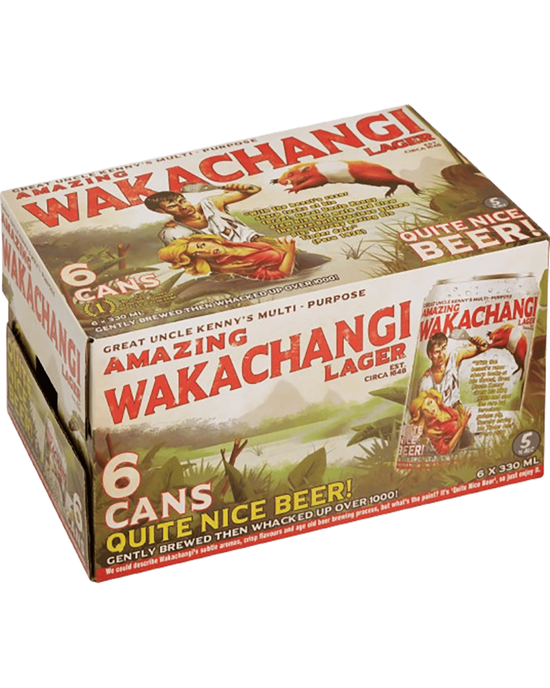 Wakachangi Premium Lager Cans 6x330mL