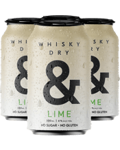 Ampersand Whisky And Dry Lime Cans 330ml  4 Pack
