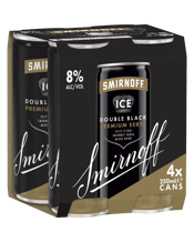 Smirnoff Ice Double Black Premium Serve 8% Cans 250ml  4 Pack