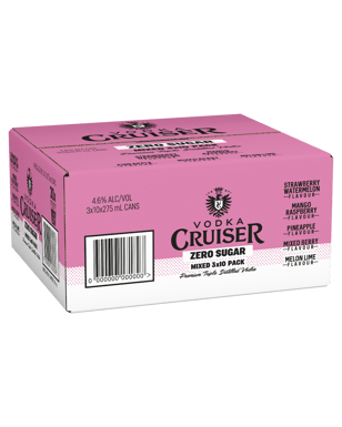 Vodka Cruiser Zero Sugar Mixed 10 Pack Cans 275ml  3 Case