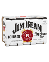 Jim Beam White Label Bourbon & Zero Sugar Cola  375ml Cans  6 Pack