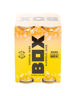 Box Alcoholic Juice Tropical Bang Cans 330ml  4 Pack