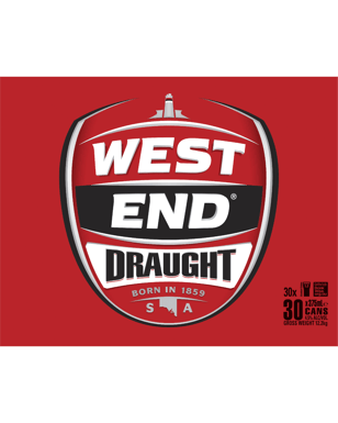 West End Draught Lager Cans 375ml  30 Case