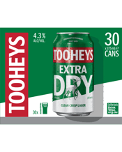 Tooheys Extra Dry Cans 375ml  30 Case
