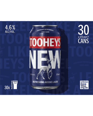 Tooheys New Cans 375ml  30 Case