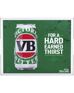 Victoria Bitter Lager Cans 375ml  30 Case