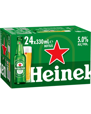 Heineken Lager Bottles 330ml  24 Case
