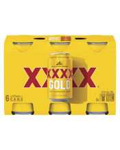 Xxxx Gold Mid Strength Lager Beer Cans 375ml  6 Pack