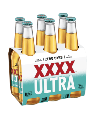 Xxxx Ultra Zero Carb Bottles 330ml  6 Pack