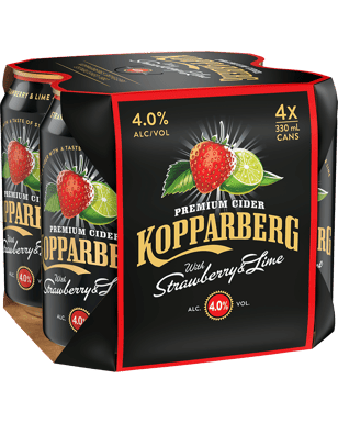 Kopparberg Strawberry & Lime Cider Cans 330ml  4 Pack