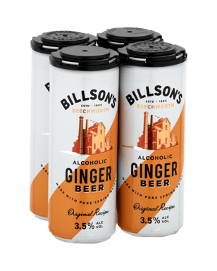 Billson's Ginger Beer Can 355ml  4 Pack