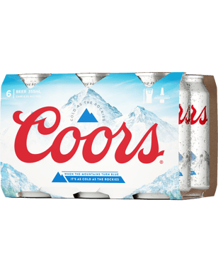 Coors Lager Cans 355ml  6 Pack
