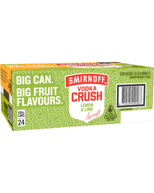 Smirnoff Crush Lemon Lime Cans 440ml  24 Case