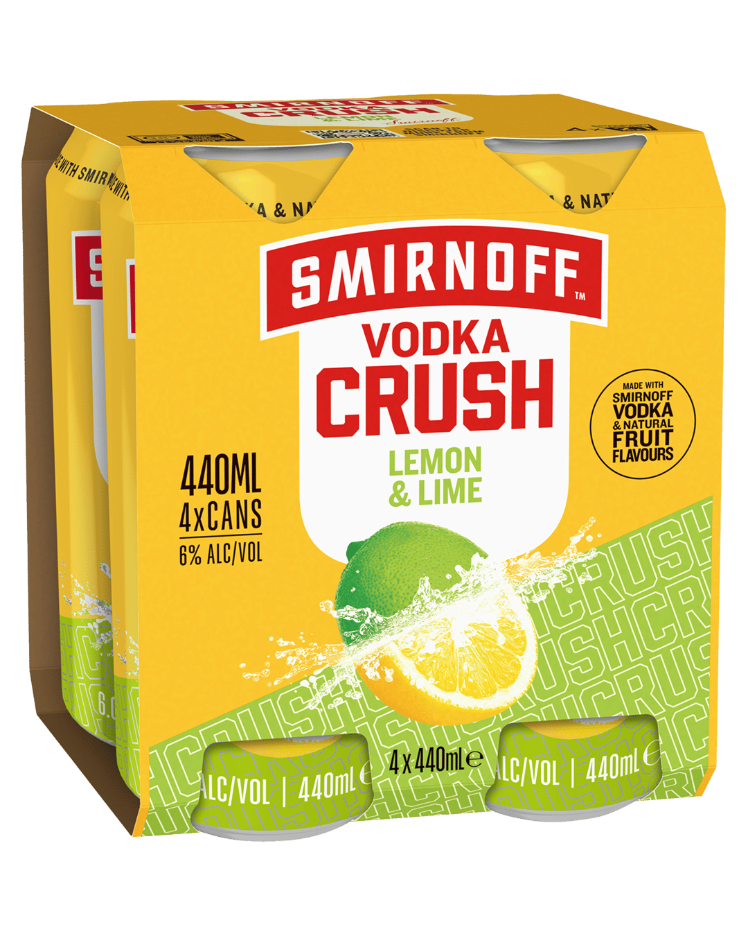 Smirnoff Crush Lemon Lime Can 4X440mL