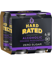Hard Rated Orange Passionfruit Zero Sugar 4.5% 375ml Can  4 Pack