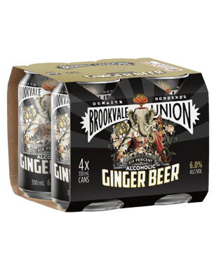 Brookvale Union Ginger Beer 6% Can 330ml  4 Pack
