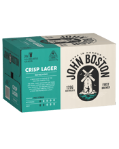 John Boston Crisp Lager Bottle 330ml  24 Case