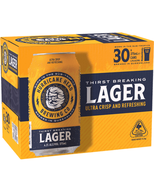 Hurricane Head Lager Cans 375ml  30 Case