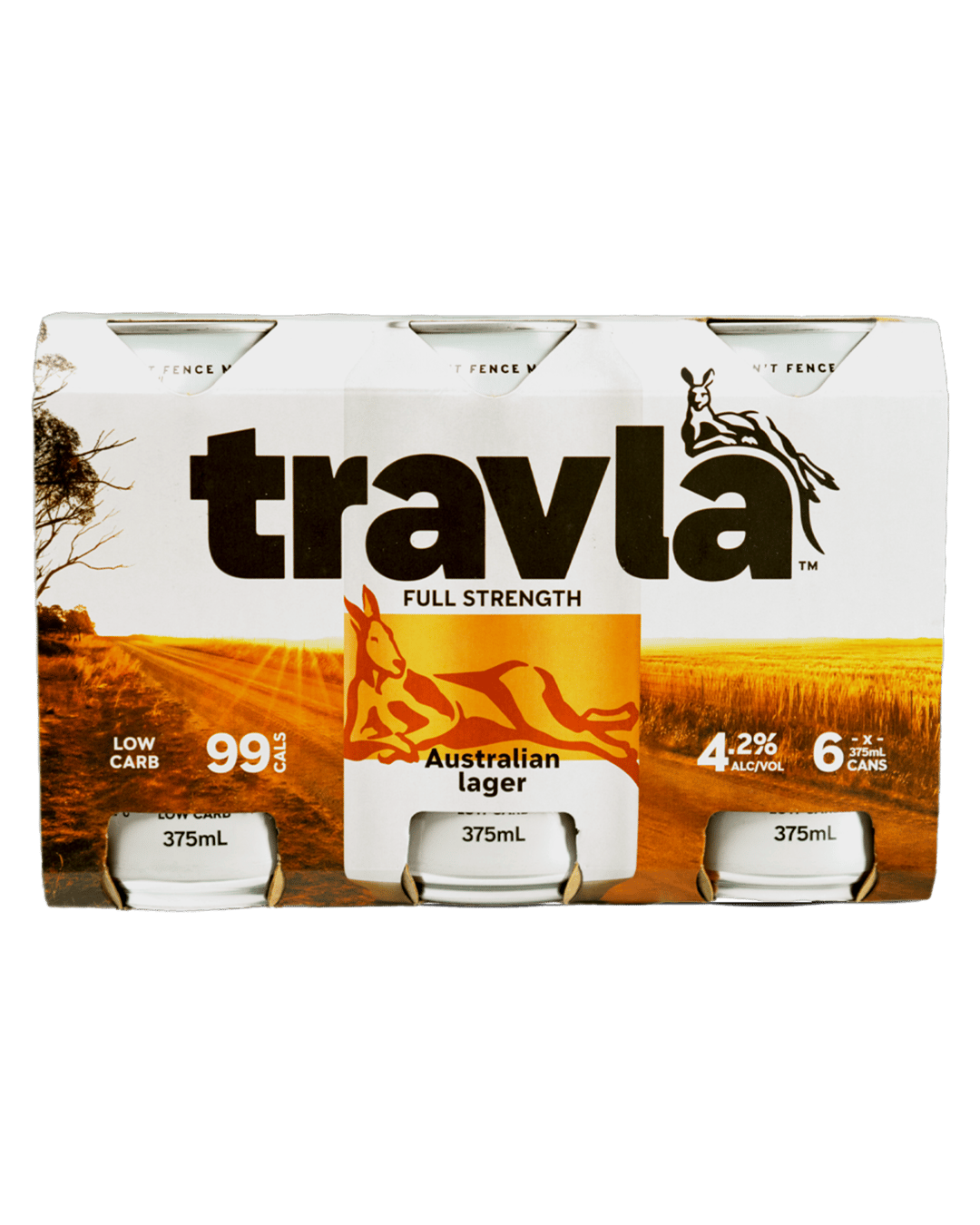 Travla Full Strength Lager Cans 6X375mL
