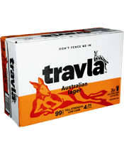 Travla Full Strength Lager Cans 375ml  24 Case