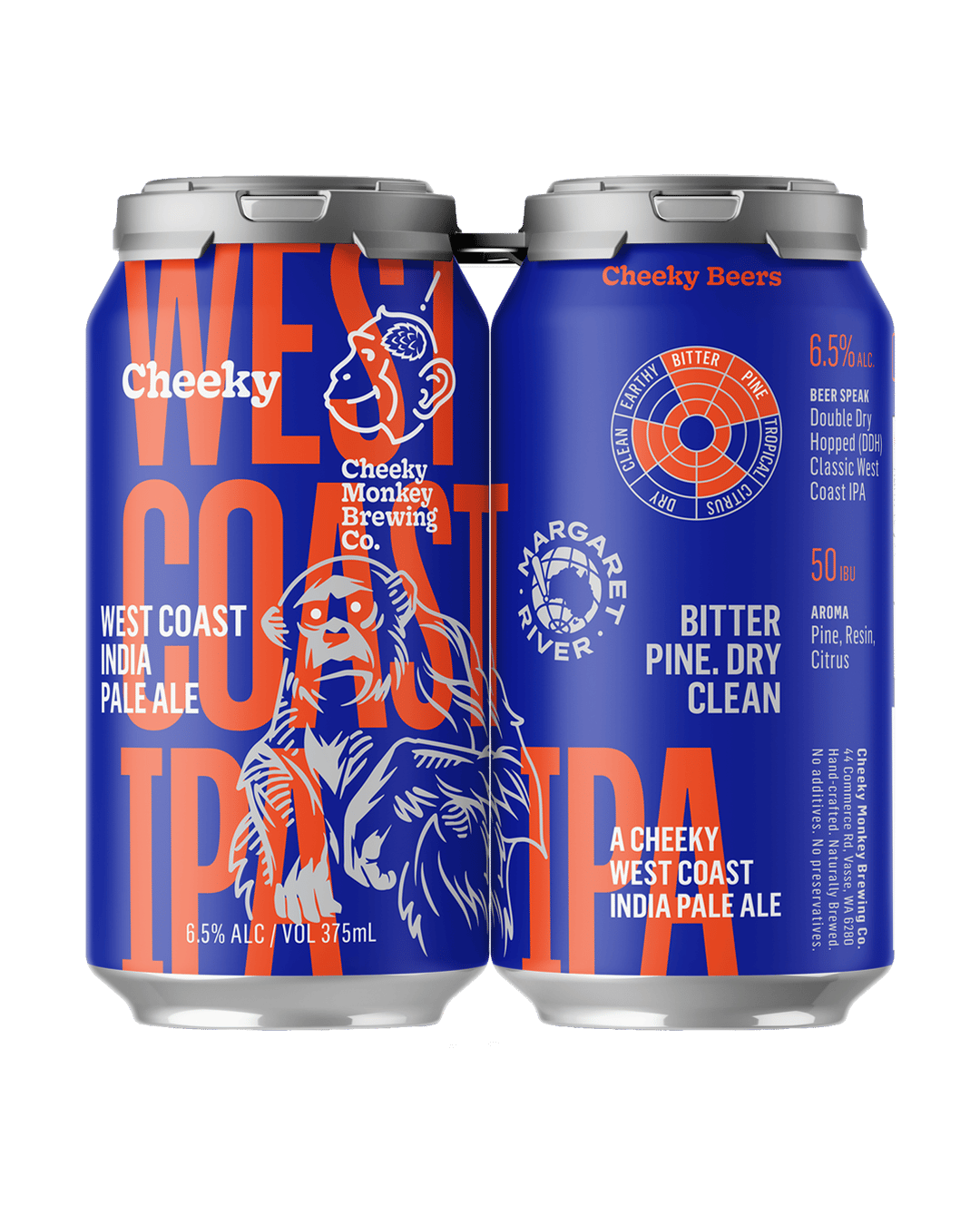 Cheeky Monkey West Coast IPA Can 375mL