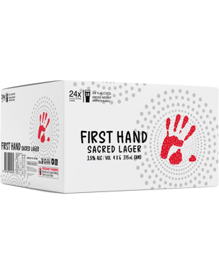 First Hand Beer Sacred Lager Mid Cans 375ml  24 Case