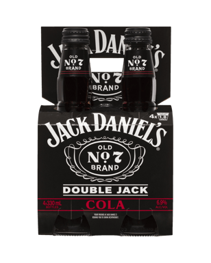 Jack Daniel's Double Jack & Cola Bottles 330ml  4 Pack