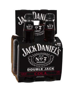 Jack Daniel's Double Jack & Cola Bottles 330ml  4 Pack