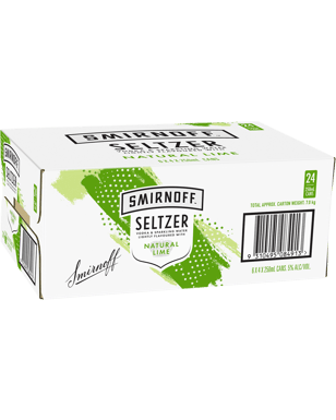 Smirnoff Seltzer Lime Cans 250ml  24 Case
