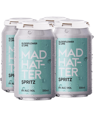 Mad Hatter Pros Elderflower And Lime Spritz  Cans 330ml  4 Pack